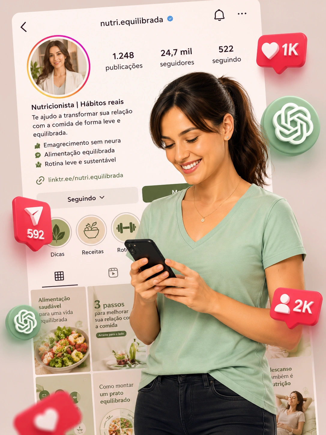 Nutricionista criadora de conteúdo